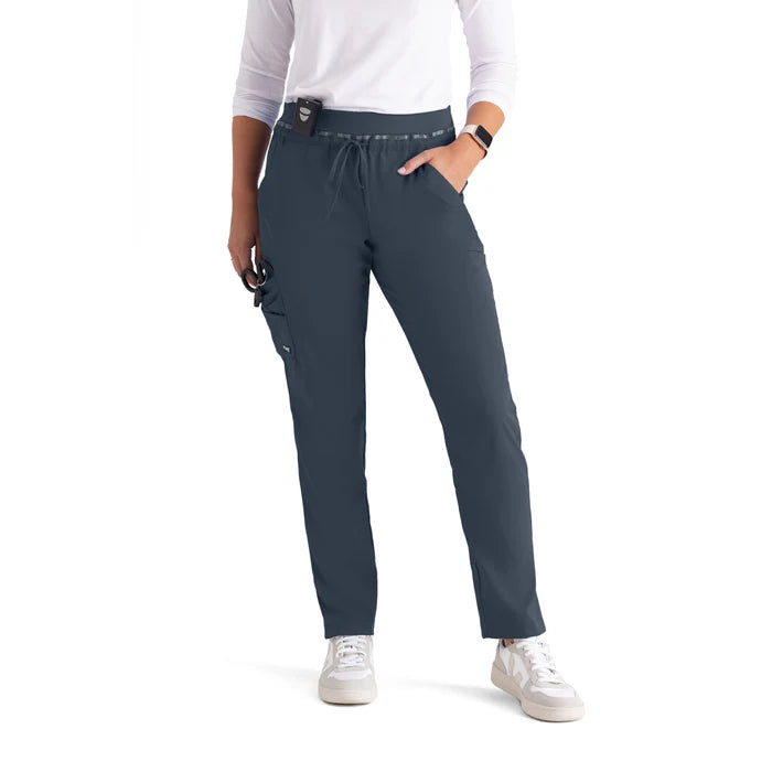 Serena 7-Pocket Mid-Rise Tappered Leg Scrub Pant - Petite