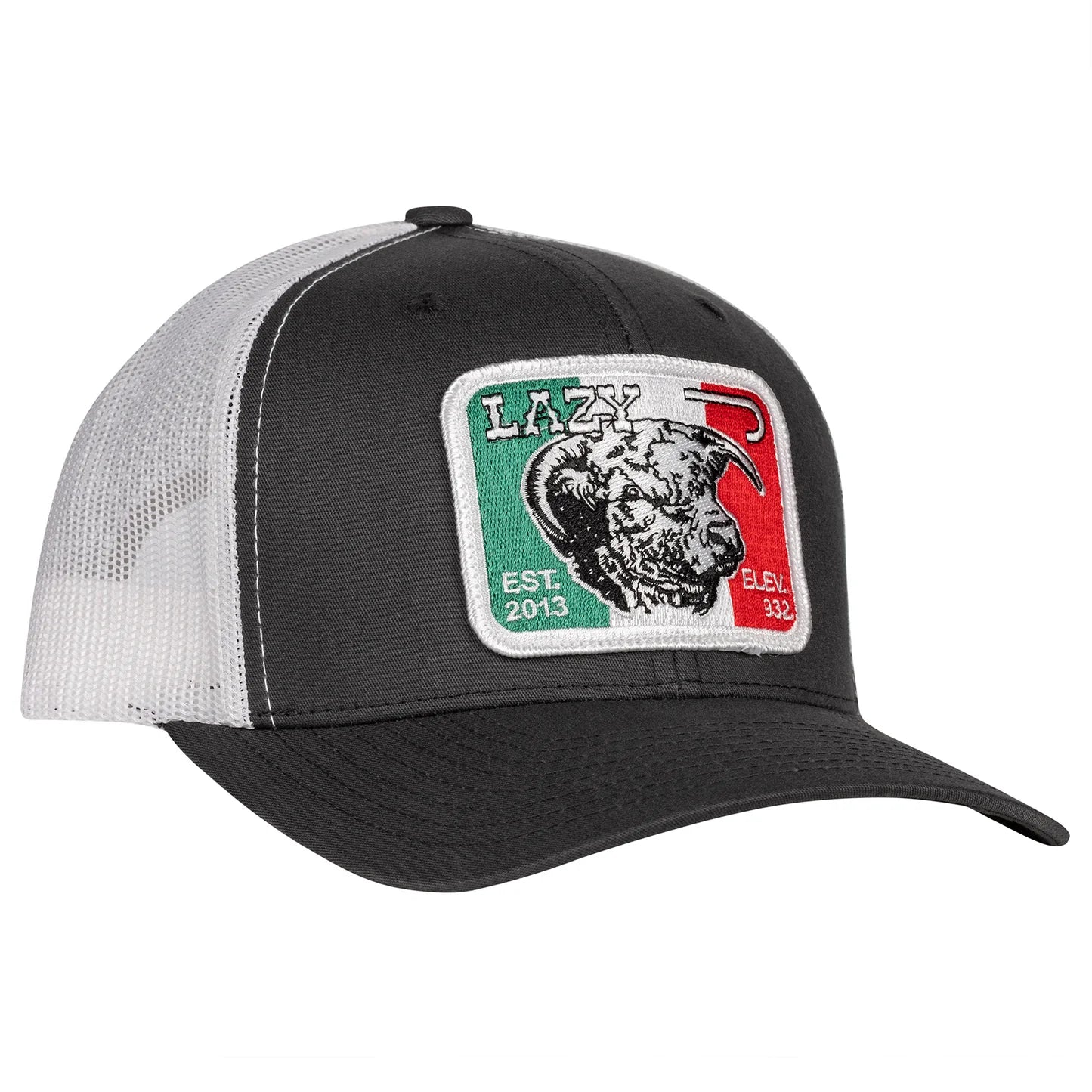 Lazy J Ranch Grey & White Mexico Bull Curve Cap
