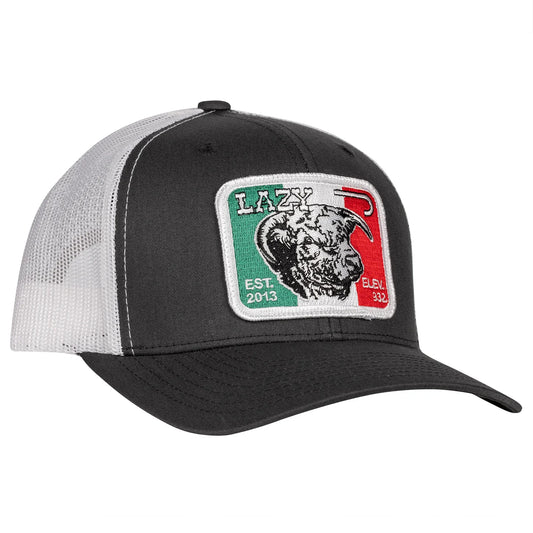 Lazy J Ranch Grey & White Mexico Bull Curve Cap