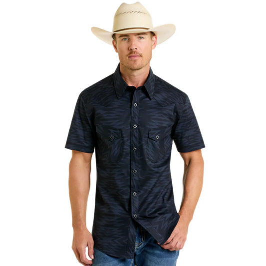 ROCK & ROCK DENIM AZTEC PRINT - BLACK