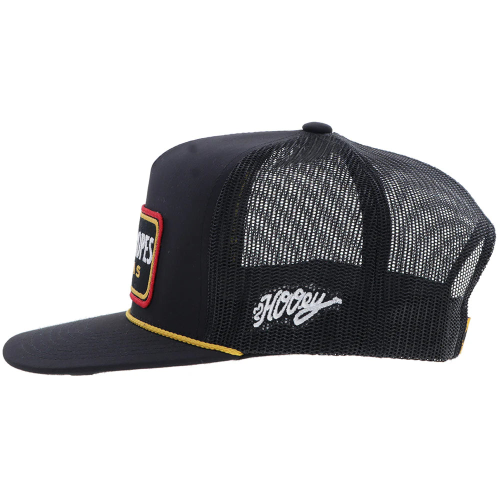 "CR118" Cactus Ropes Hat Black/Yellow w/ Rectangle Patch