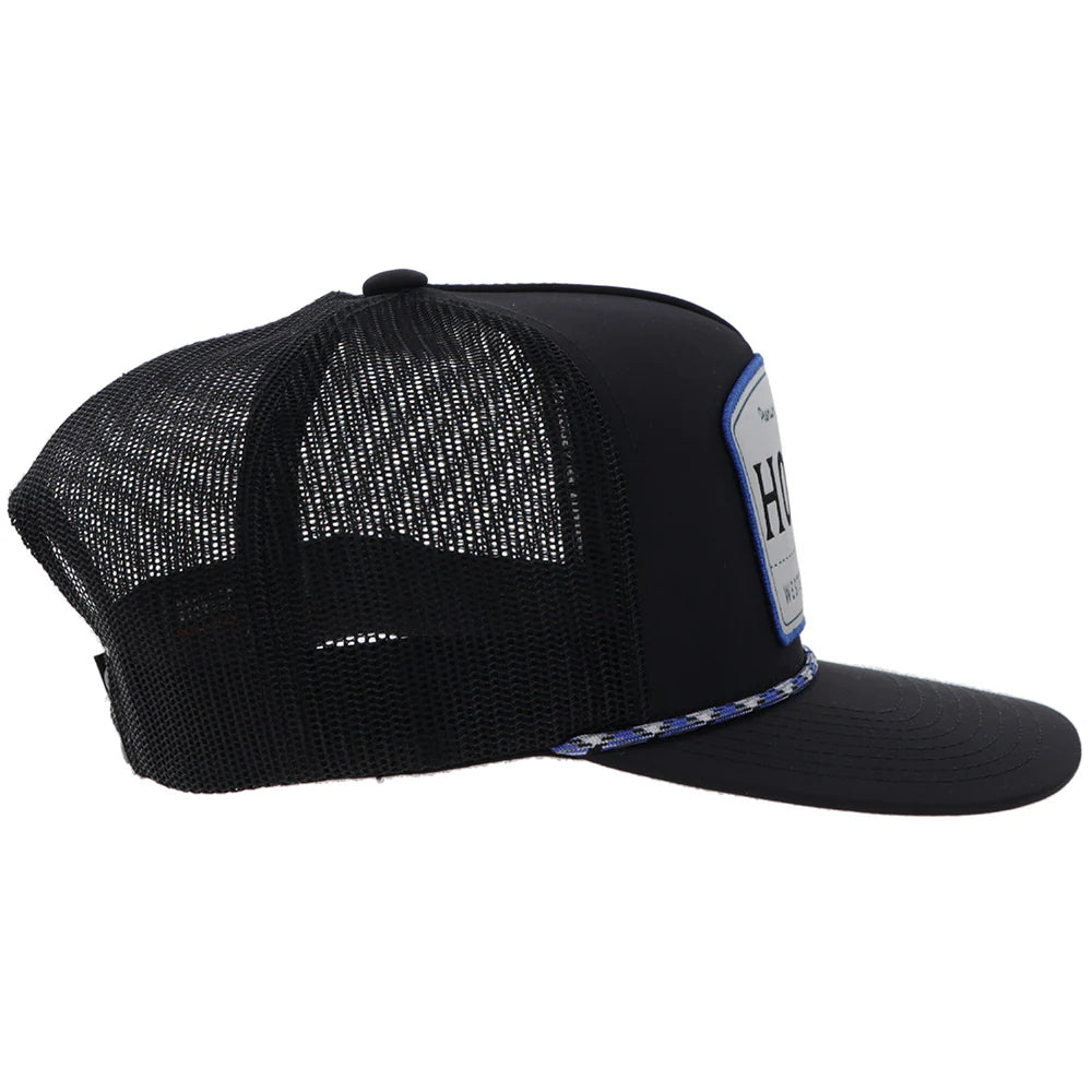 "Trip" Black w/White & Blue Patch
