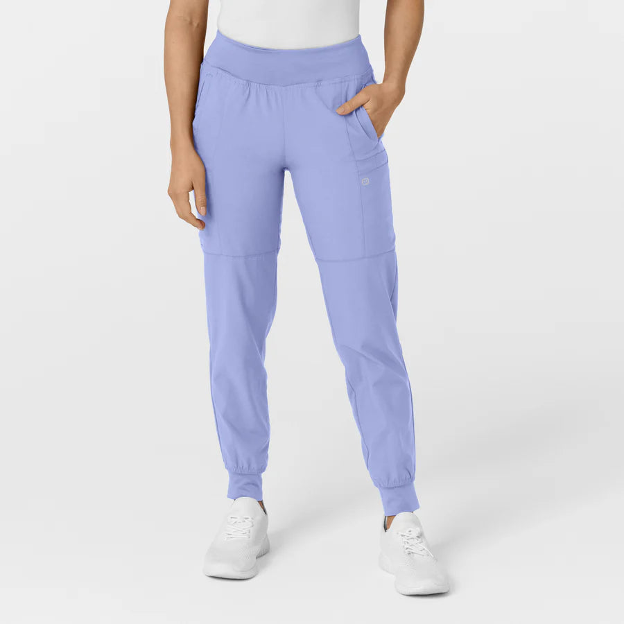 W123 Women's Comfort Waist Cargo Jogger Scrub Pant - Plus