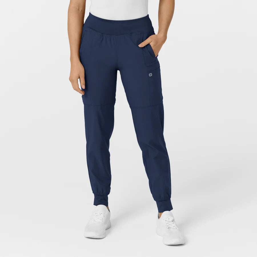 W123 Women's Comfort Waist Cargo Jogger Scrub Pant - Plus