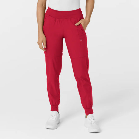 W123 Women's Comfort Waist Cargo Jogger Scrub Pant