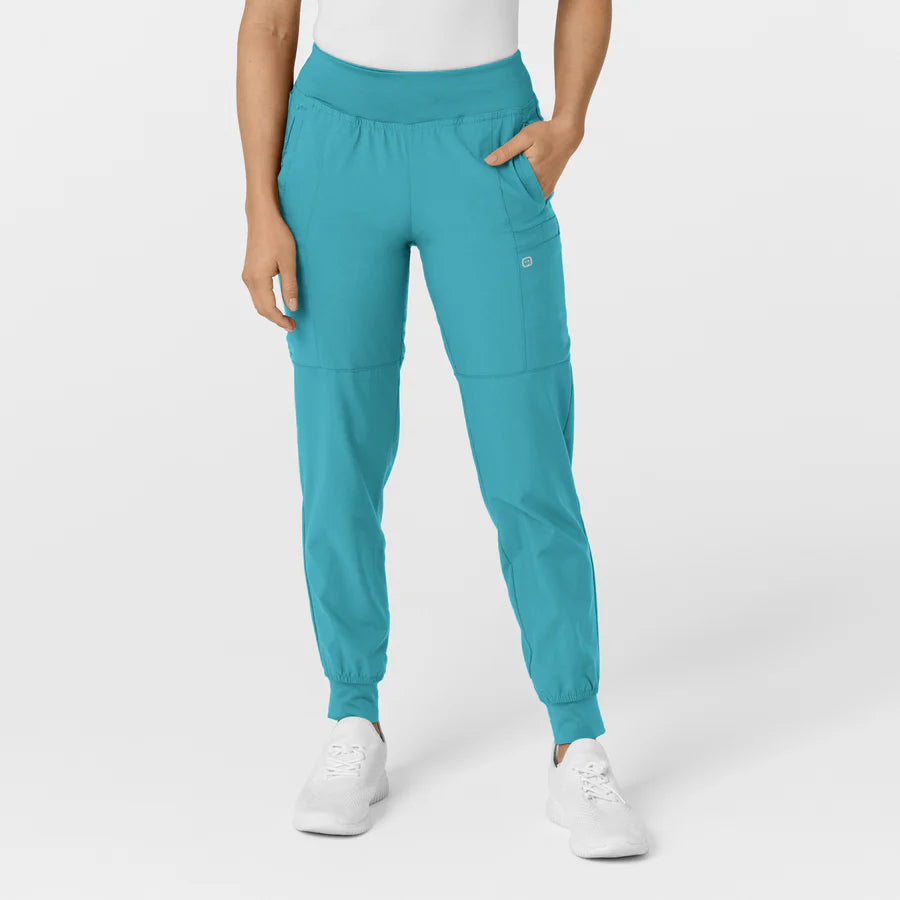 W123 Women's Comfort Waist Cargo Jogger Scrub Pant - Plus