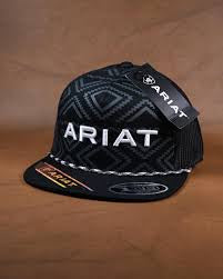 Ariat Black Tribal White Letters Cap