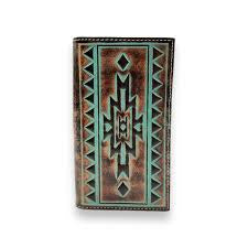 BILLETERA ARIAT RODEO TURQUESA ESTILO SUDOESTE