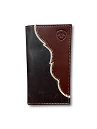 ARIAT WALLET BROWN/WHITE LEATHER