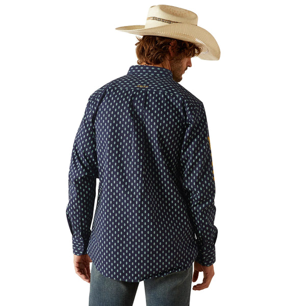 ARIAT Team Powell FTD LS SHRT - Navy/Gold