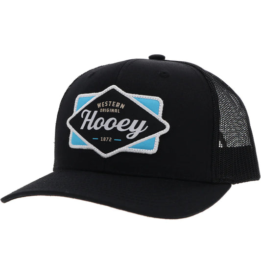 GORRA HOOEY "DIAMANTE" NEGRA CON PARCHE AZUL CLARO/NEGRO/BLANCO