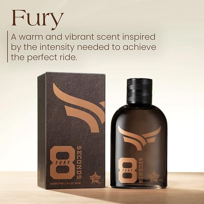 Tru Western PBR 8 Seconds Fury Men's Cologne, 3.4 fl oz (100 ml) - Warm, Intense, Vibrant