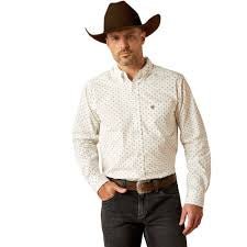 ARIAT Pembroke White LS FTD SHRT