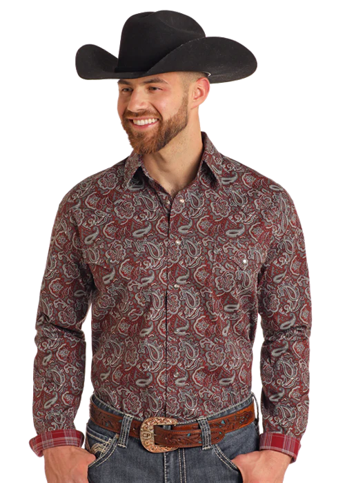 Panhandle Rough Stock LS Snap - Maroon