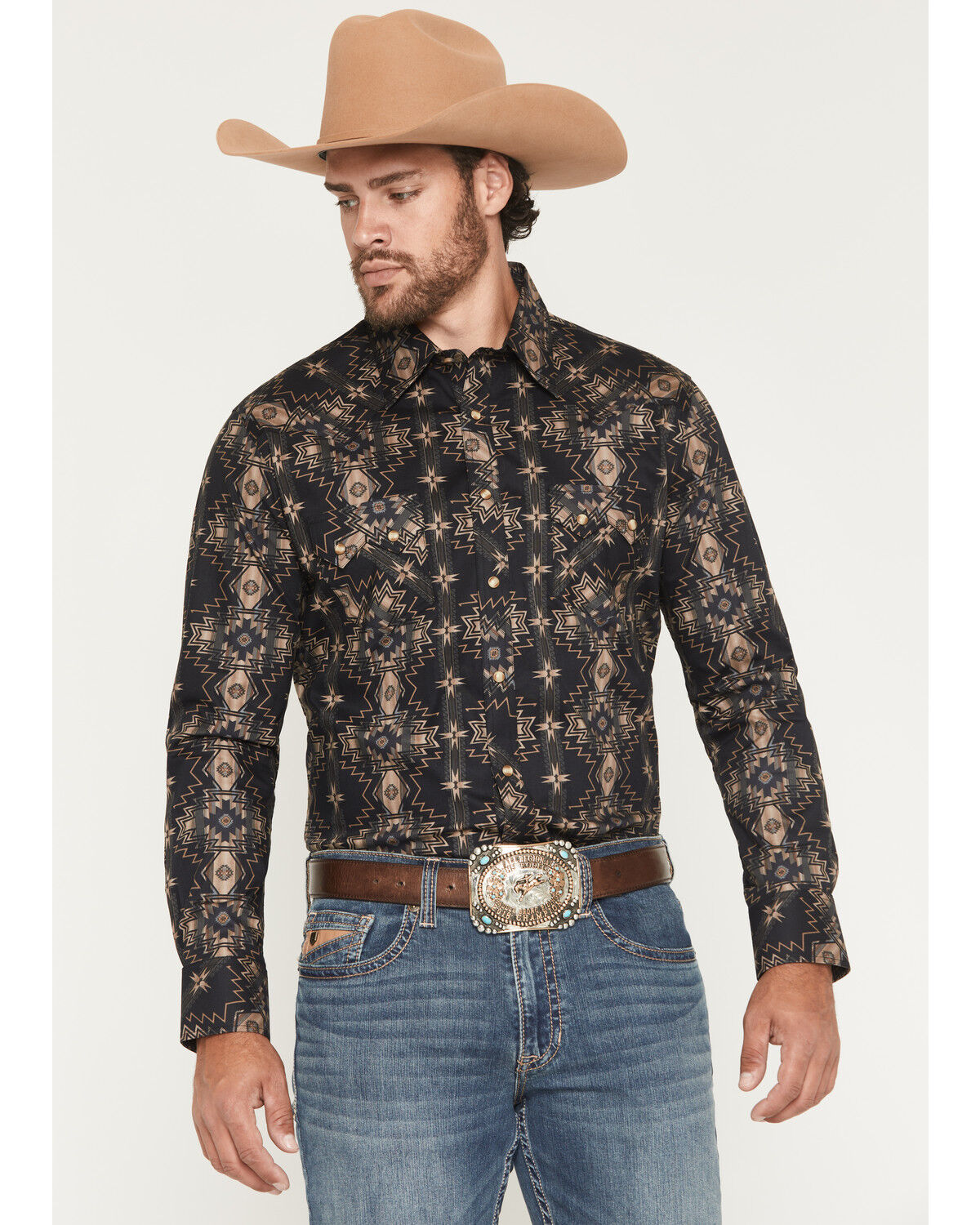 Rock&Roll Aztec Printed LS Snap