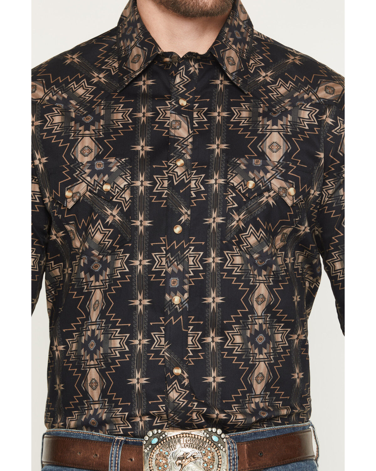 Rock&Roll Aztec Printed LS Snap