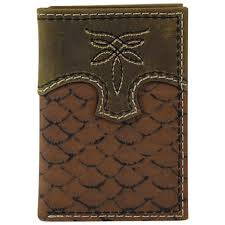 Tony Lama Fish Scale Tri-Fold Wallet
