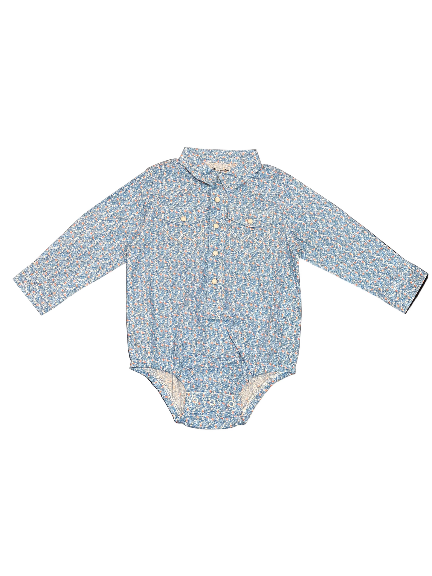 Little Boy's Long Sleeve Paisley Bodysuit