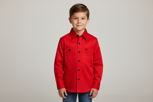 Babie's Single Pocket Logo Madern Fit Stretch Dress Shirt