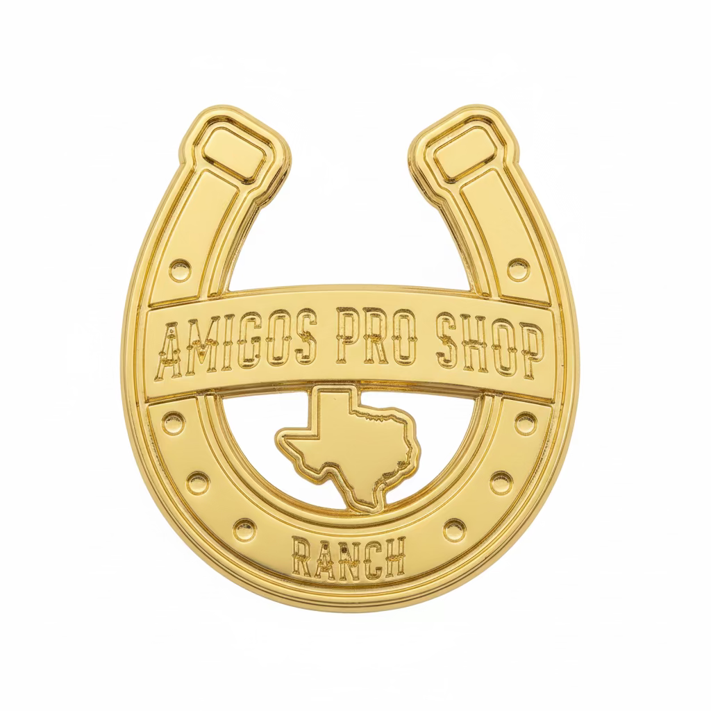 Amigos Pro Shop Horseshoe Pin - Gold