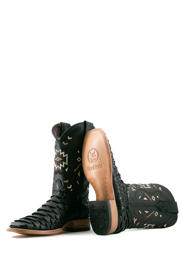 **FINAL SALE** Rock'em Clone Python Square Toe Cowboy Boot