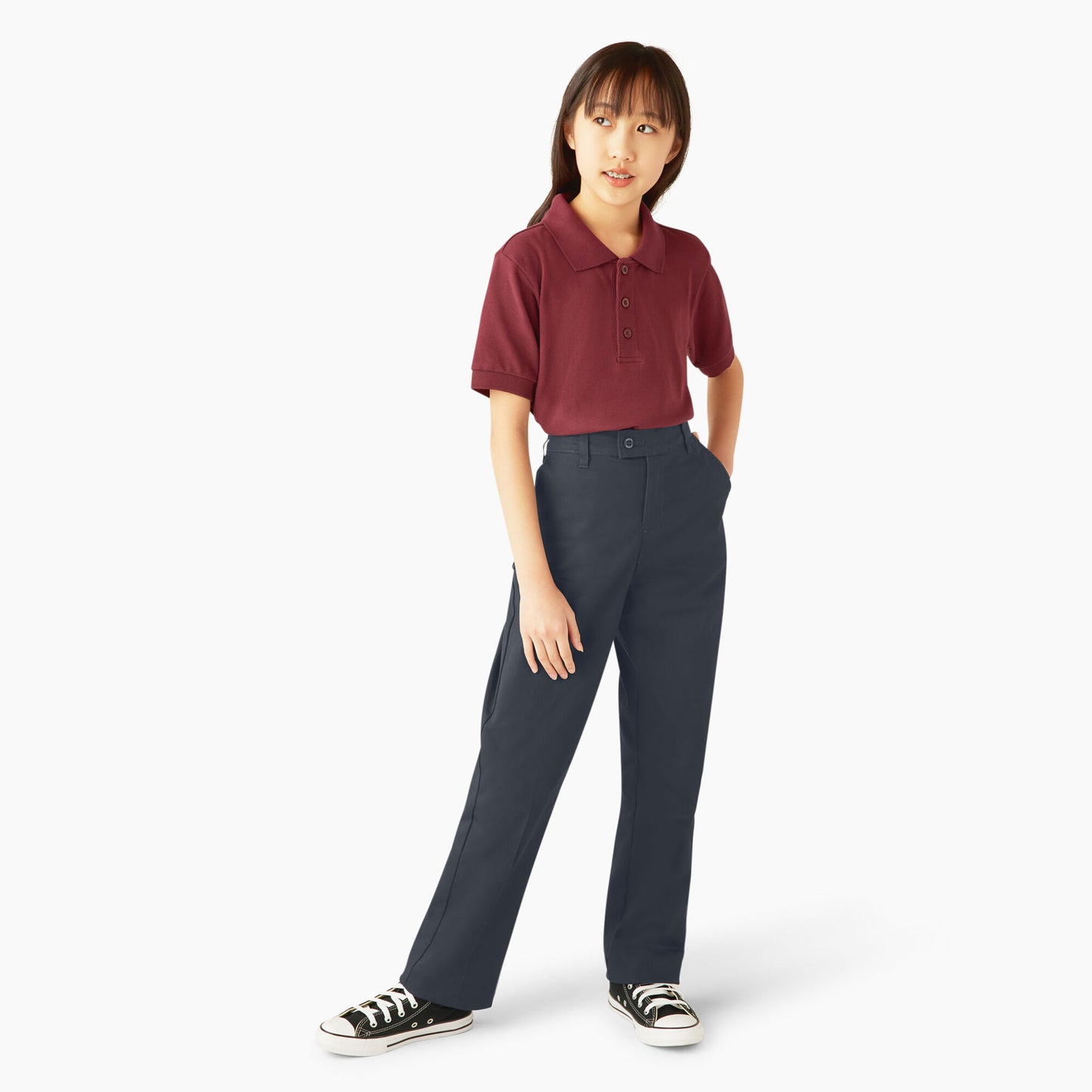 Dickies Girls Stretch Twill Slim Fit Straight Leg