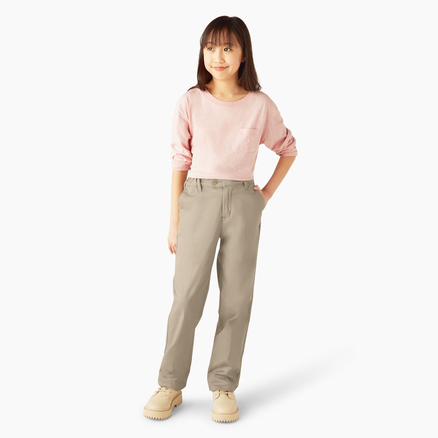 Dickies Girls Stretch Twill Slim Fit Straight Leg