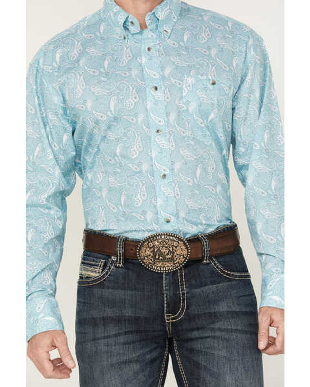 Wrangler Light Blue Paisely Print Shirt