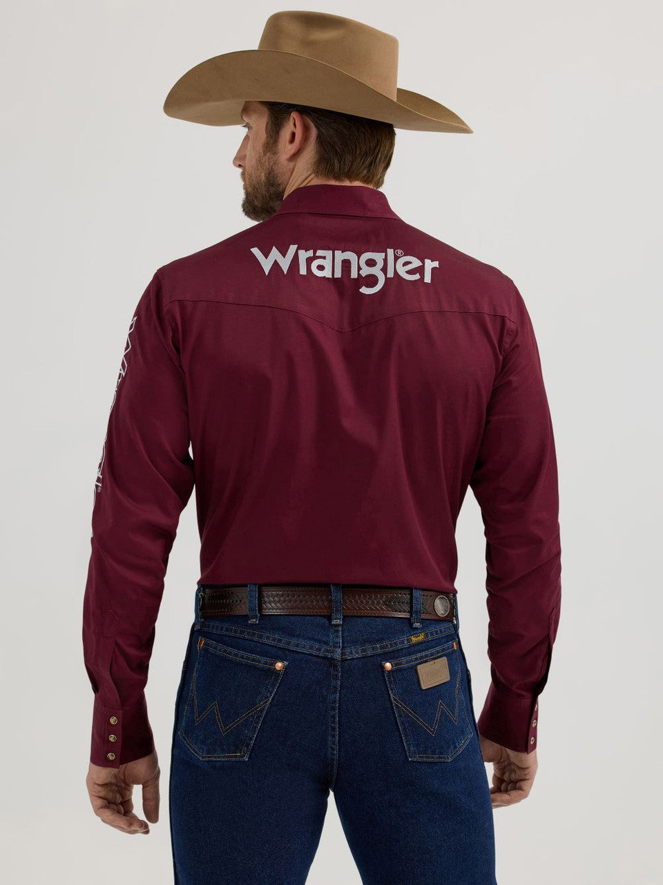 Wrangler Logo Burgundy Solid Shirt