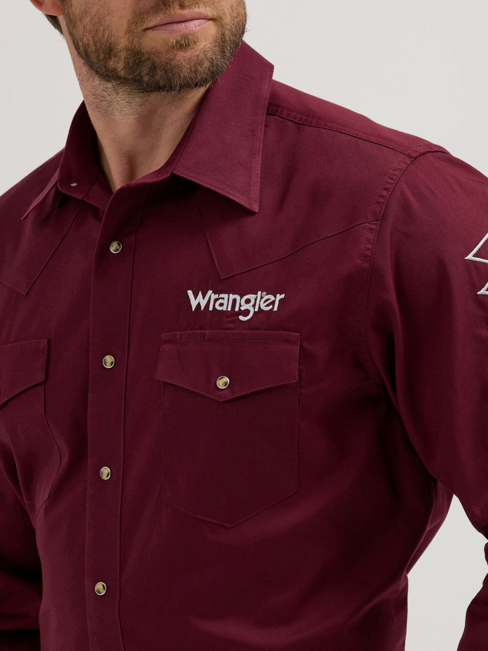 Wrangler Logo Burgundy Solid Shirt