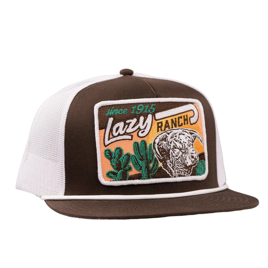 Lazy J Ranch Brown & White Del Rio Classic Rope Trucker Hat