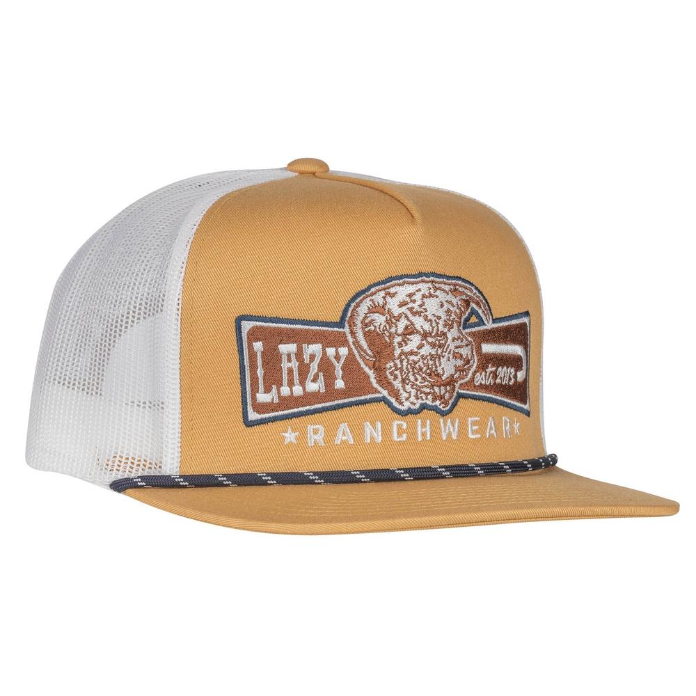 Lazy J Ranch Mustard & White Diamond Banner Classic Rope Trucker Hat