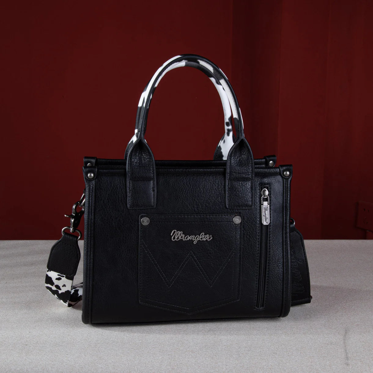 Wrangler Cow Print Concealed Carry Tote/Crossbody