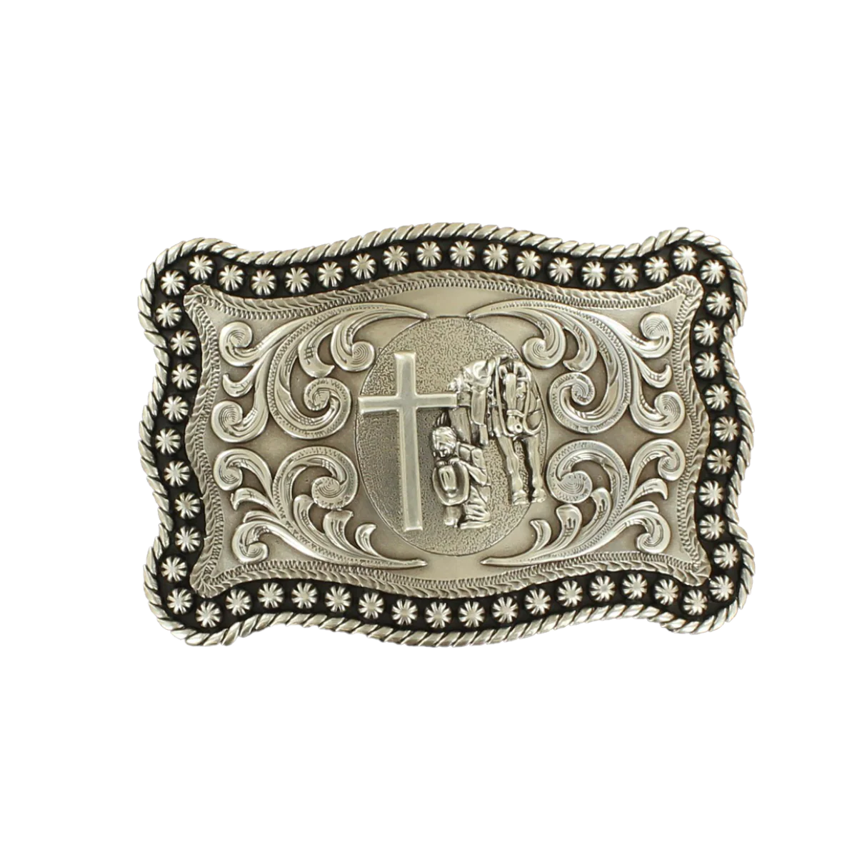 Men's Rectangle Berry Edge Cowboy Belt Buckle