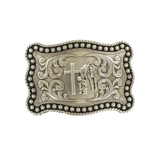Men's Rectangle Berry Edge Cowboy Belt Buckle