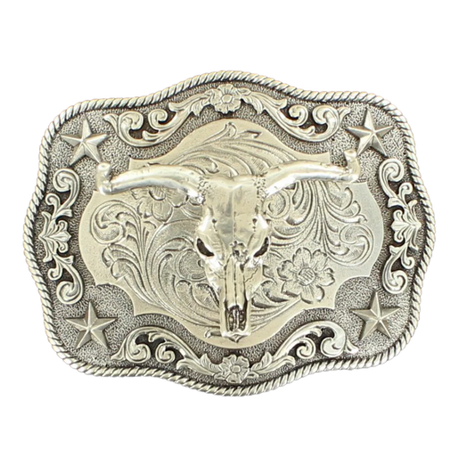 Nocona Steerhead with Stars Belt Buckle