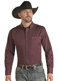 Panhandle Mens Long Sleeve Solid Stretch