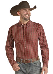 Pandhandle Long Sleeve Checker Board Button Up