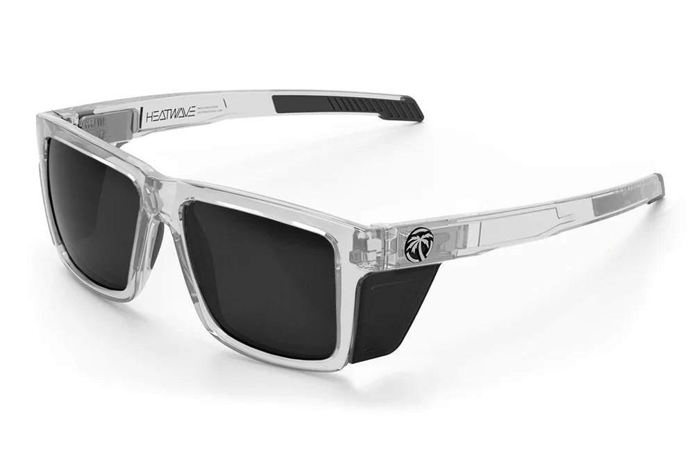 HeatWave Performance Vise Sunglasses: Vapor Clear Frame Black Lens Z87+