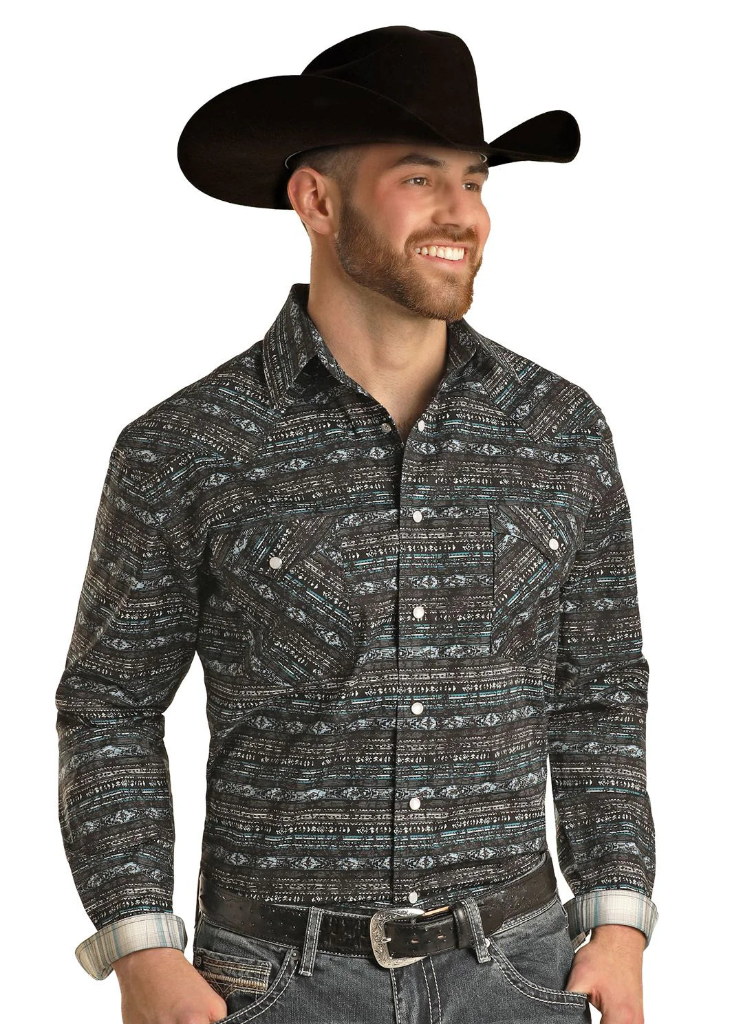 Panhandle Men's Aztec Pearl Snap Shirt - Big & Tall