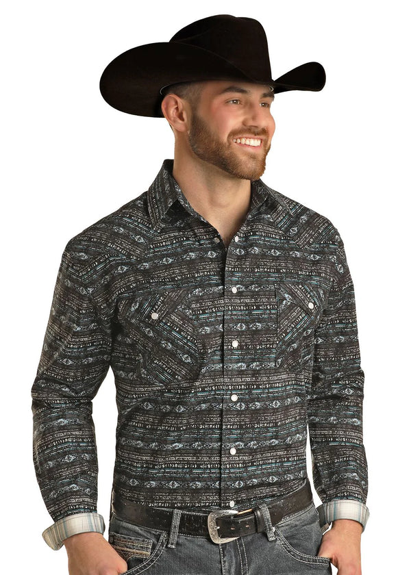 Panhandle Men's Aztec Pearl Snap Shirt