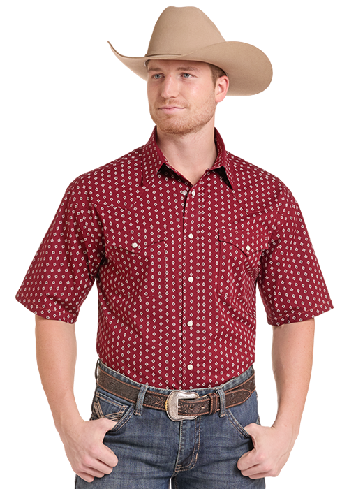 Men's Panhandle Geometric Print Snap SS Shirt