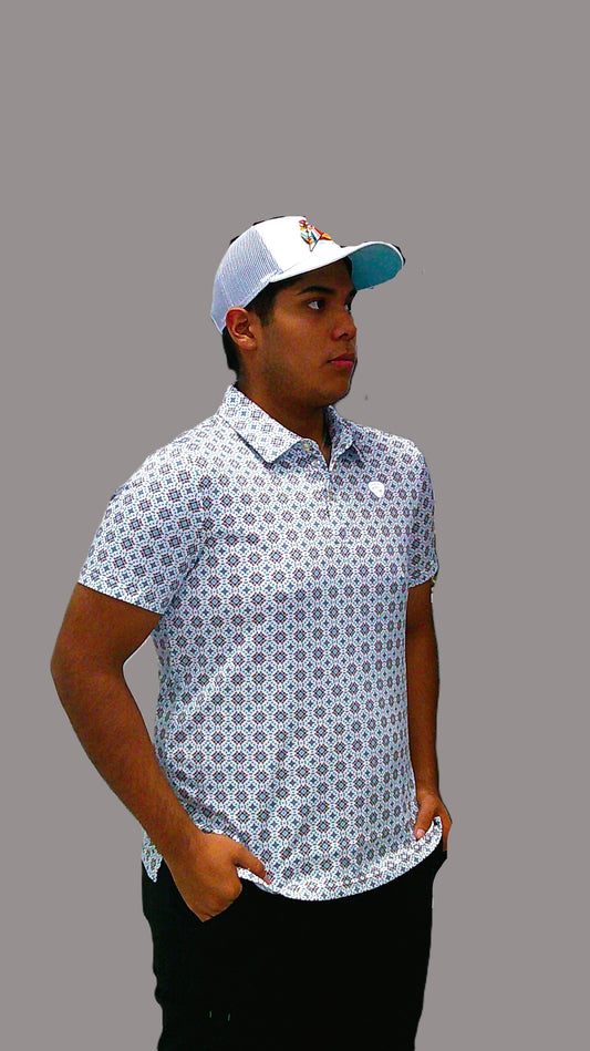 ROCK&ROLL MEDALLION PRINTED POLO