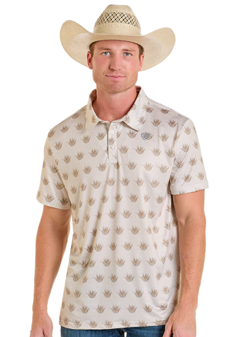 Panhandle Cactus Printed Polo - Natural