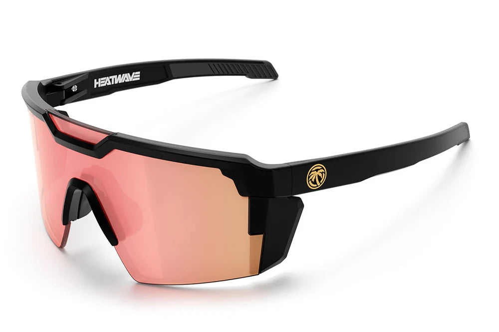 HeatWave Future Tech Sunglasses: Black Frame Rose Gold Z87+