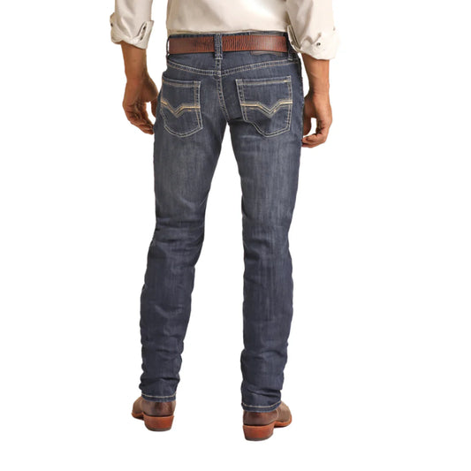 **Final Sale** Rock & Roll Denim® Men's Two Toned Dark Wash Jeans