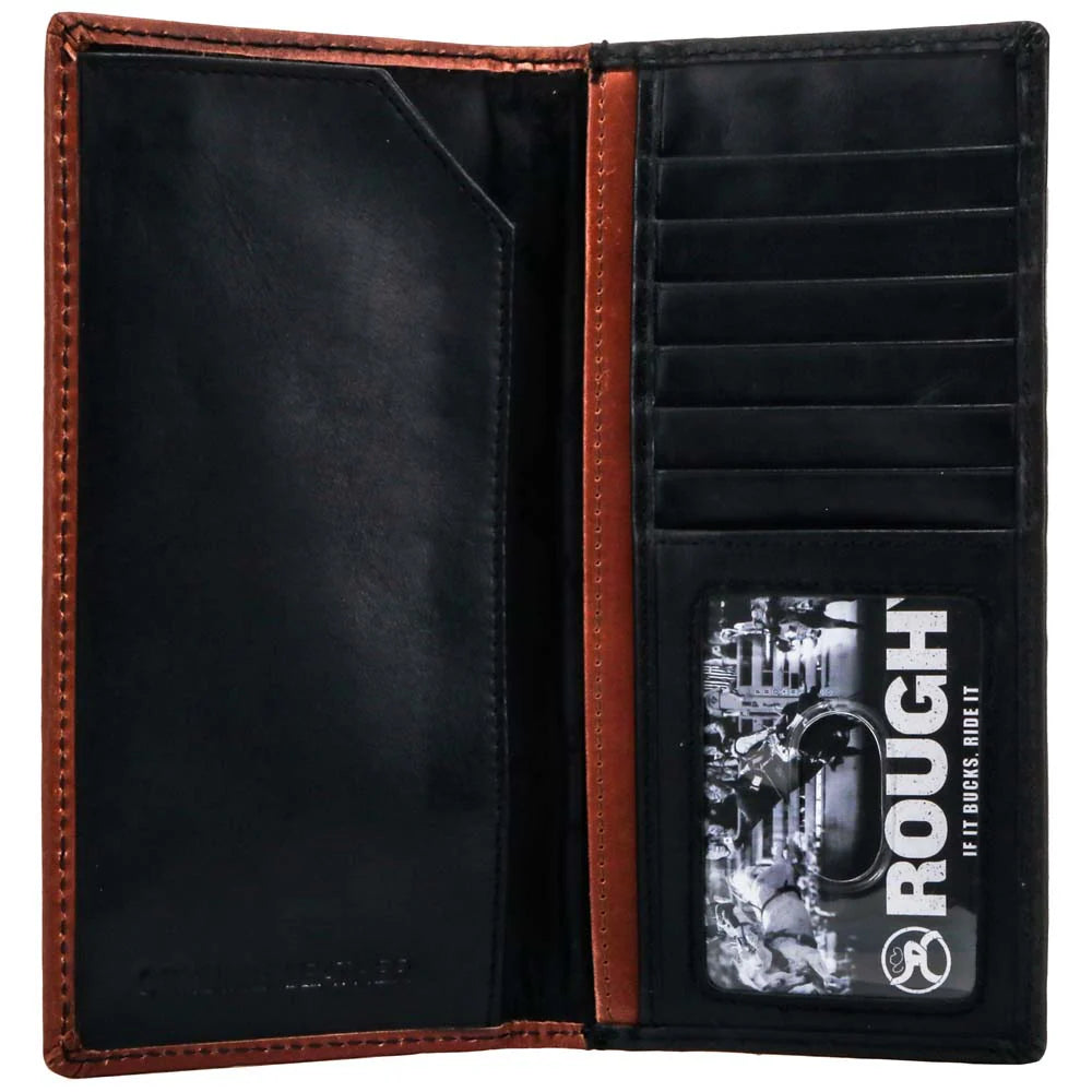 Hooey "NEON MOON" RODEO ROUGHY WALLET BLACK/BROWN TURQUOISE AZTEC