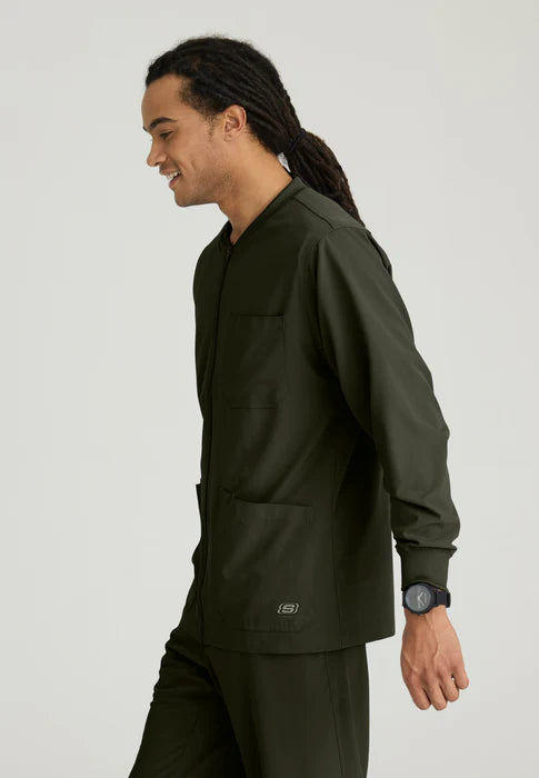 Structure 3-Pocket Crewneck Warmup Scrub Jacket