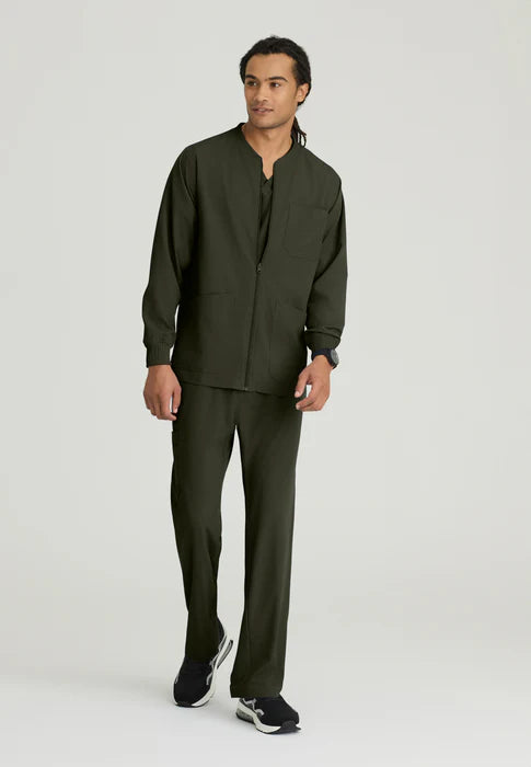 Structure 3-Pocket Crewneck Warmup Scrub Jacket
