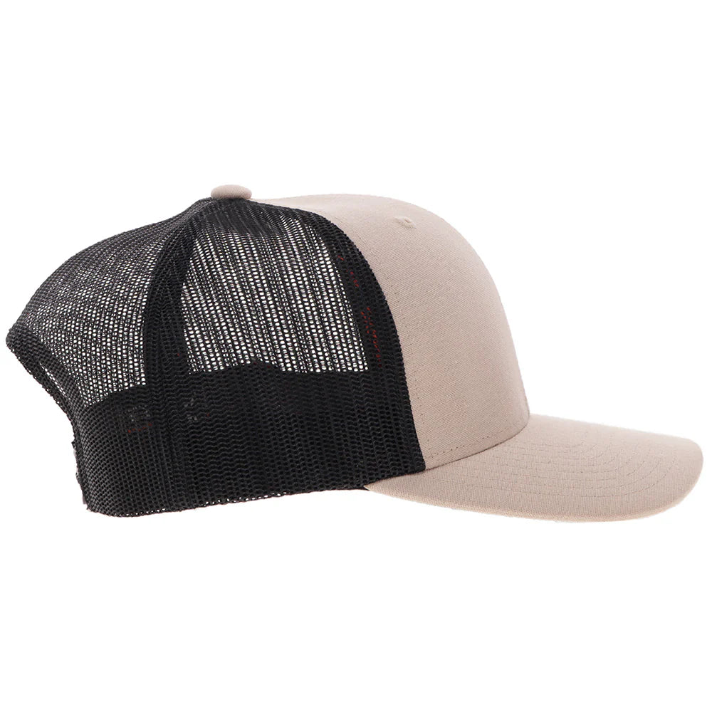 "Sniper Pig" Hat Tan & Brown w/Black & Red Stitching